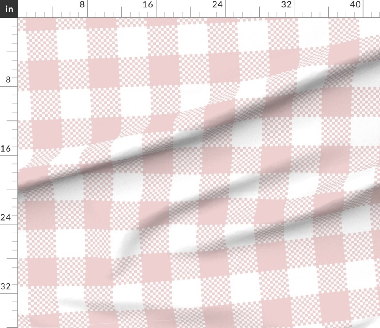 Pink Gingham Blush Cottagecore French Country Plaid Checkered Picnic Spring Summer Large Scale Custom Printed Fabric by Spoonflower Various Fabrics by the Yard or Fat Quarter